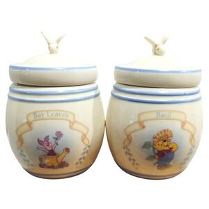 Lenox Disney Winnie the Pooh Pantry Spice Jar Set Basil Bay Leaves Porcelain